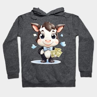 Cash cow holding money in his hand Hoodie